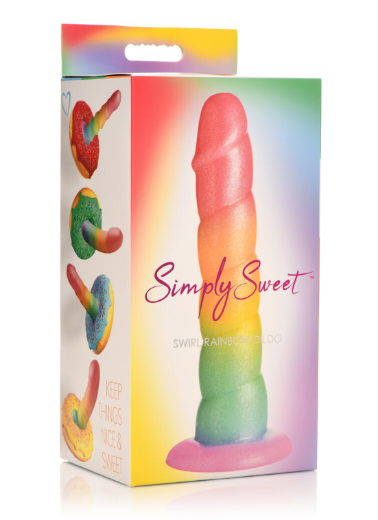 SIMPLY SWEET 6.5" SWIRL RAINBOW DILDO