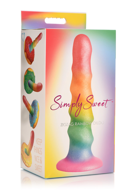 SIMPLY SWEET 6.5" ZIGZAG RAINBOW DILDO