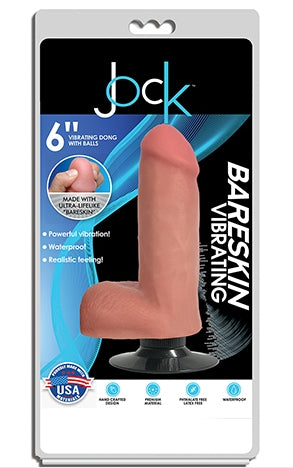 JOCK 6" Bareskin Vibrating Dong with Balls Vanilla