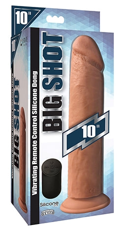 Big Shot 10" Vibrating Wireless Rechargeable Silicone Dildo