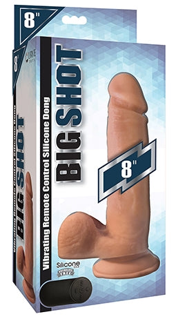 Big Shot 8" Vibrating Wireless Rechargeable Silicone Dildo w/Balls