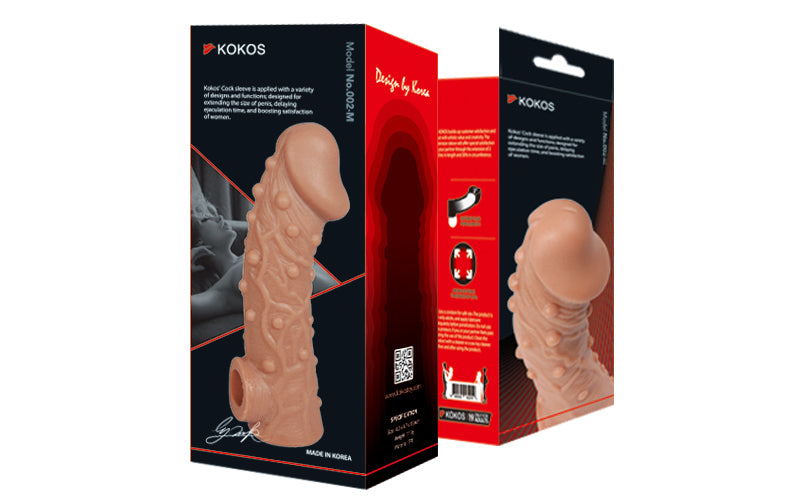 Kokos Cock Sleeve 2 Large Penis Extender Extension Dildo Couples Sex Toy