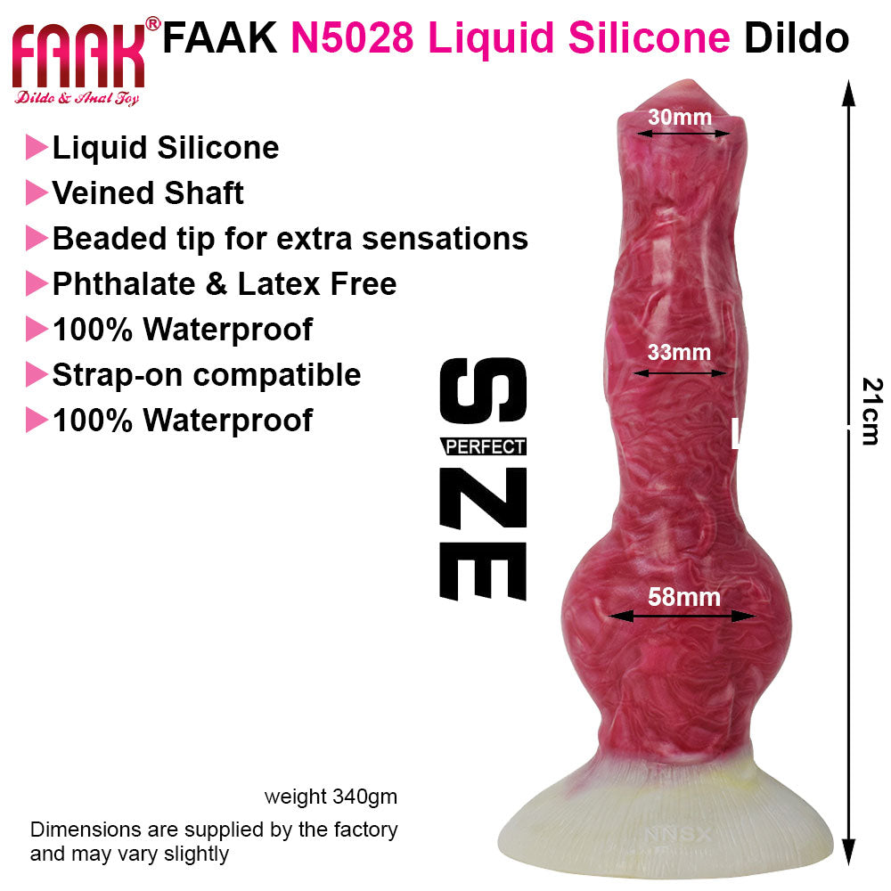 FAAK N5028 Aula 8.2"  Dani Platinum Liquid Silicone Anal Plug Dildo