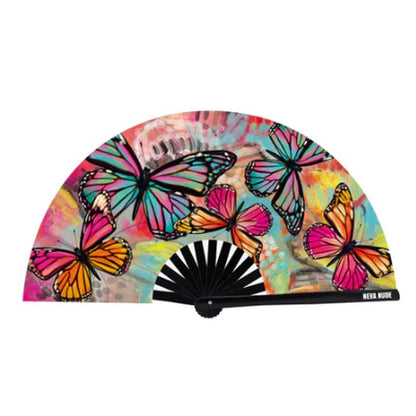 Flutter By Butterfly Blacklight Folding Fan