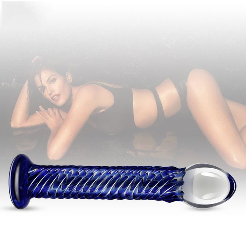 Glass Romance 7 Blue 7.5in Dildo