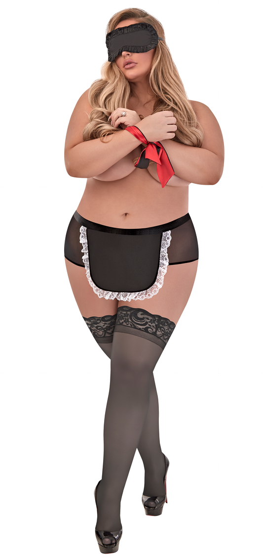 Bondage Set - Maid Panty Black Queen Size