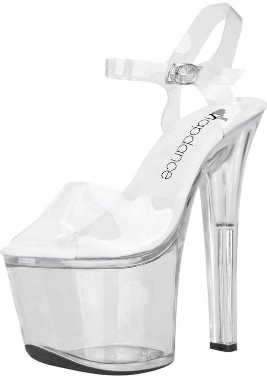 Clear Platform Sandal With Quick Release Strap 7in Heel Size 8