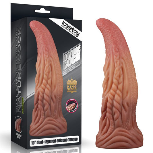 Lovetoy Nature Cock 10” ALIEN TONGUE Dual-Layer Silicone Dildo Realistic