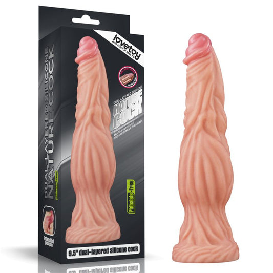 Lovetoy Nature Cock 9.5” ALIEN Dual-Layer Silicone Dildo Realistic Sex Toy