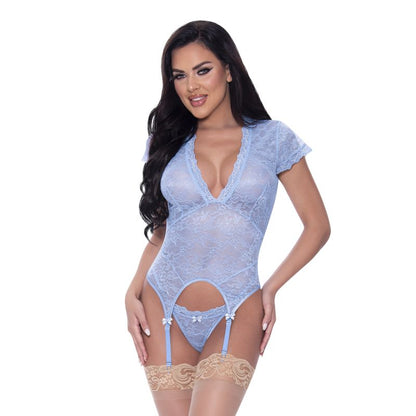 Cap Sleeve Basque and Thong Set Lingerie