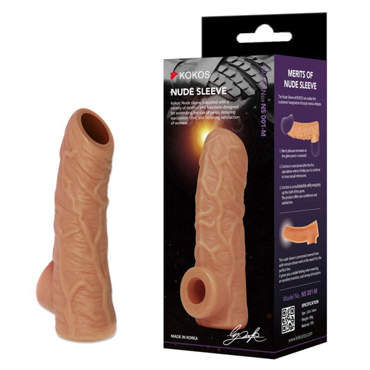 Kokos Nude Sleeve 1 Small Male Penis Extender Cock Extension Couples Sex Toy