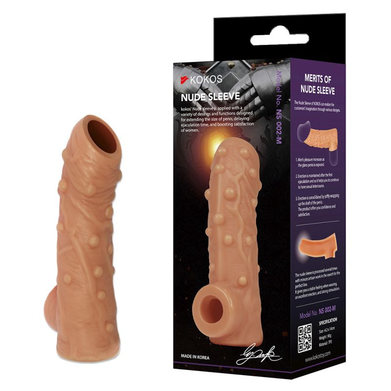 Kokos Nude Sleeve 2 Medium Male Penis Extender Cock Extension Couples Sex Toy