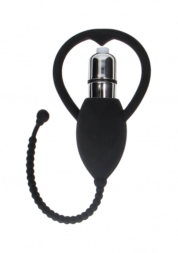 Urethral Sounding Vibrating Bullet Plug - Black