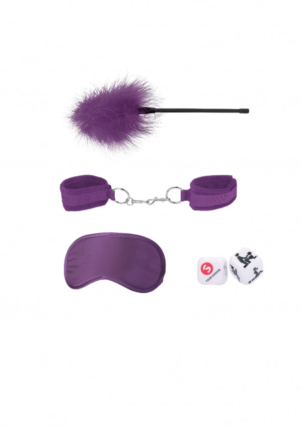 OUCH! Introductory Bondage Kit #2 BDSM Mask Cuffs Feather Dice Set Sex Toy