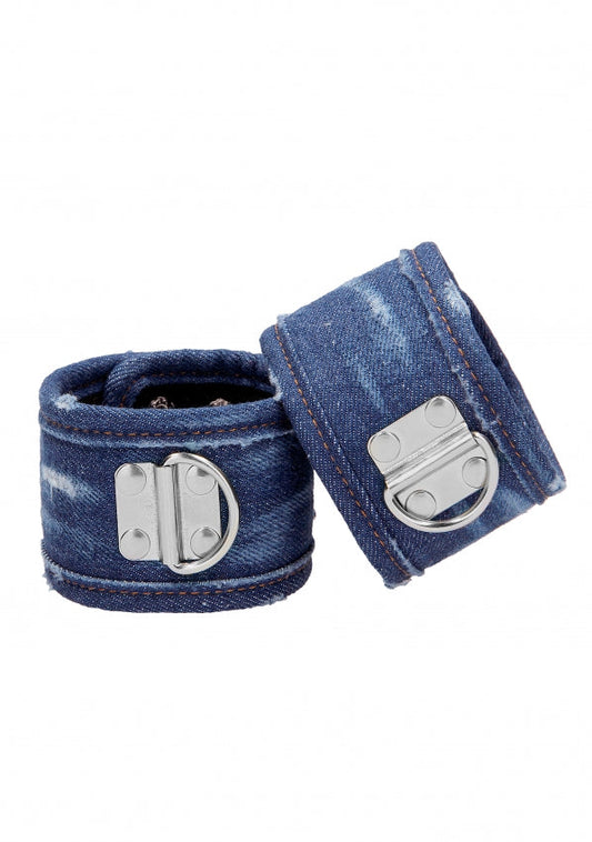 Denim Handcuffs - Roughend Denim Style - Blue