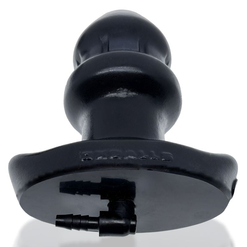 OxBalls Drain O Flow Thru Buttplug Black Anal Butt Plug Small