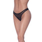 High Waist Micro Star Thong Black