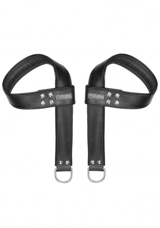 Suspension Cuffs Saddle Leather Hands & Feet - Black