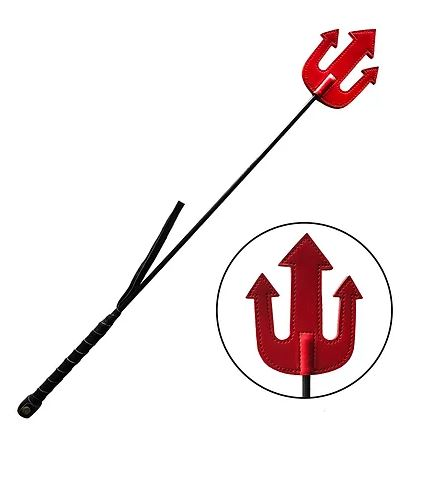 ROUGE LEATHER DEVILS RIDING CROP RED