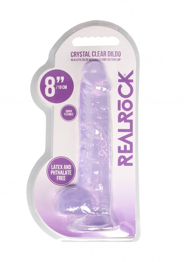 8 Inch / 20 cm Realistic Dildo With Balls - Purple