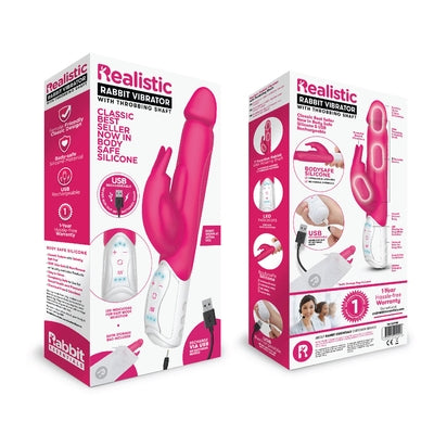 Rabbit Essentials Rechargeable Realistic Rabbit Hot Pink