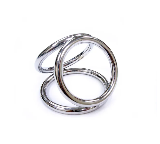 Stainless Steel Triple Cock Ring Cage (Medium) Package