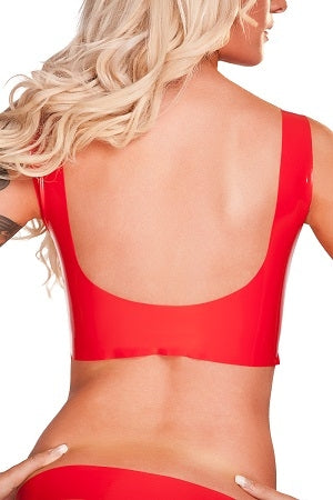 Saxenfelt Latex Top Ouvert - Red Large