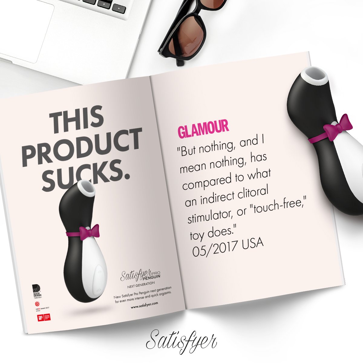 Satisfyer Pro Penguin Clitoral Stimulator Clit Sucker Vibrator USB