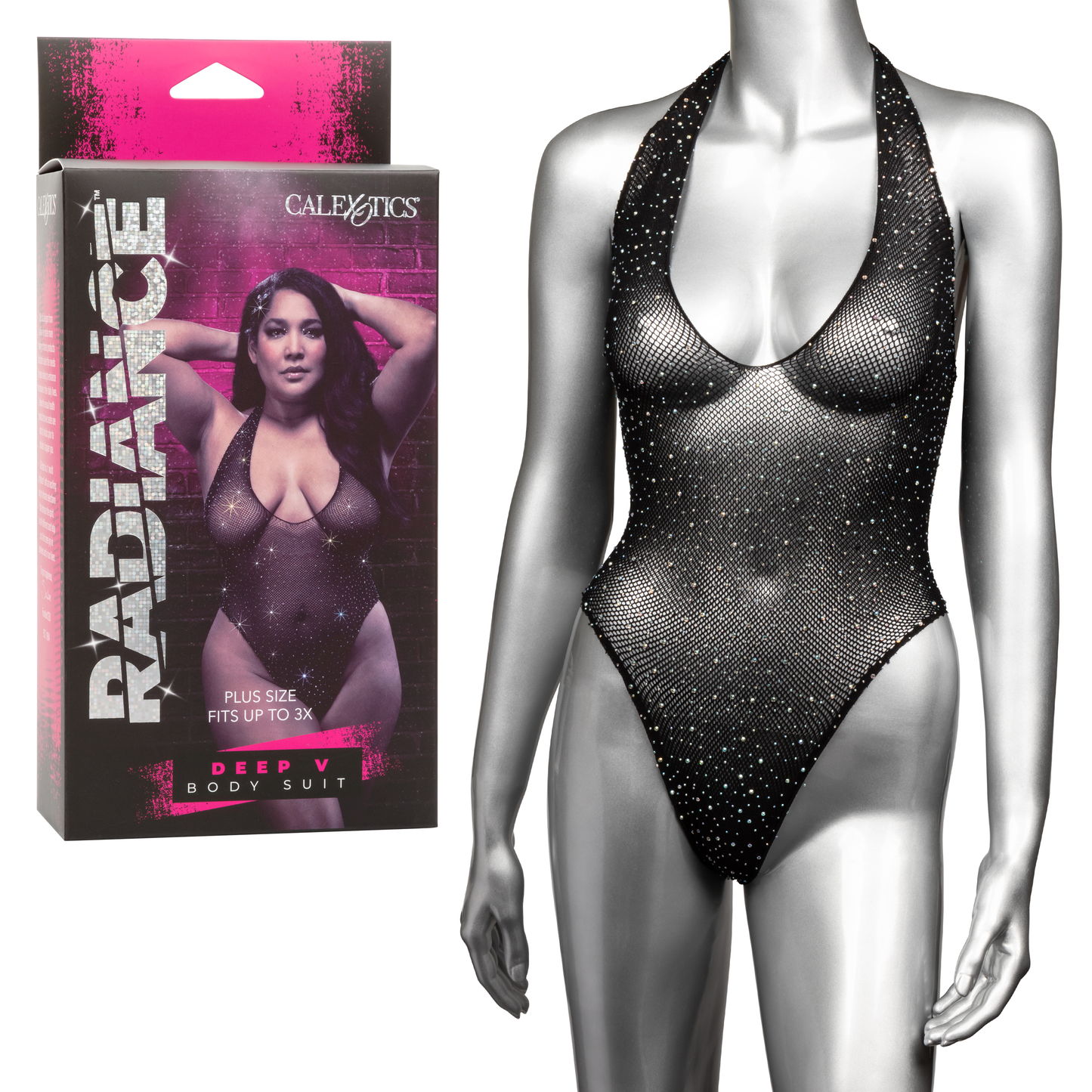 CalExotics Radiance Plus Size Deep V Body Suit