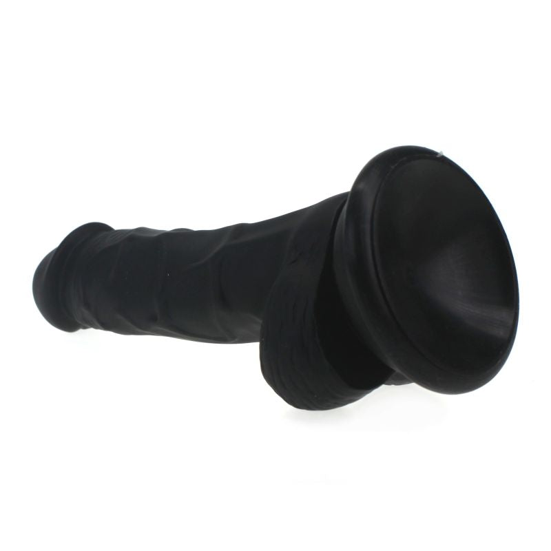 Realistic Dildo Veined Shaft w Balls Black