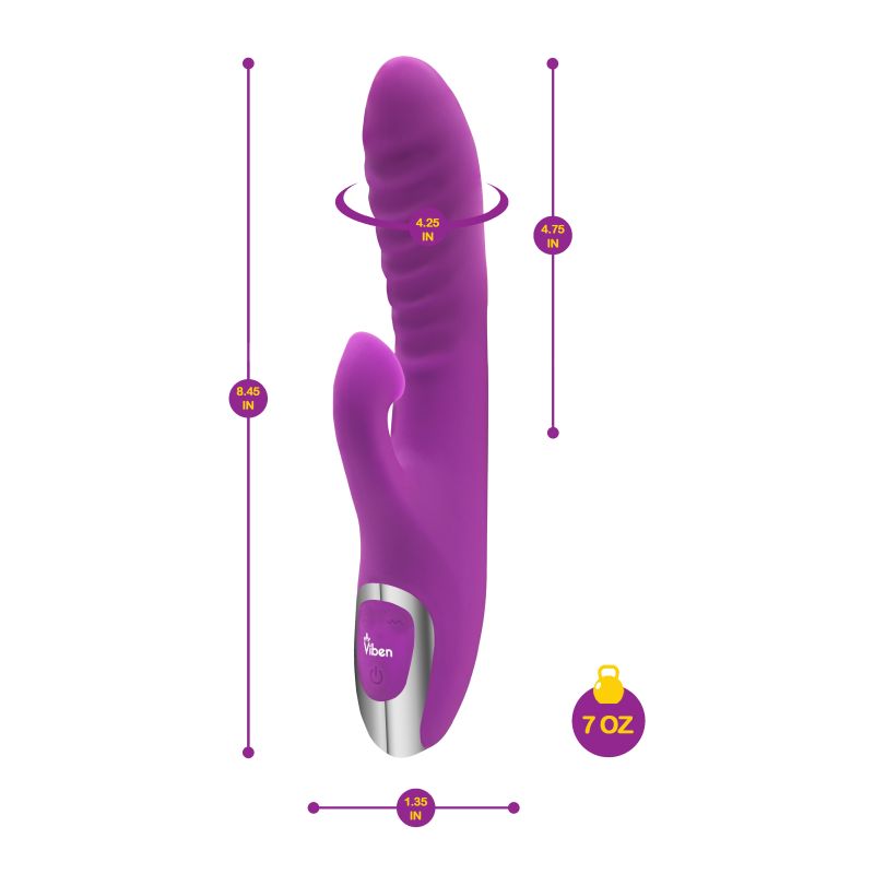 Viben Frenzy G Spot Rabbit Vibrator Clitoral Stimulator Air Pulse Vibe Sex Toy