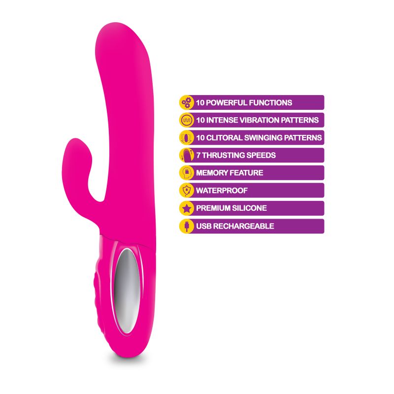 Viben Hypnotic Thrusting Rabbit Vibrator Swinging Clitoral Stimulator Sex Toy