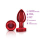 Cheeky Charms Red Rechargeable Vibrating Metal Butt Plug w Remote Medium