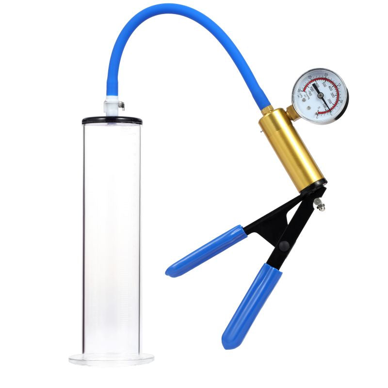 LuxaMax Brass Handle Penis Pump Set w Gauge