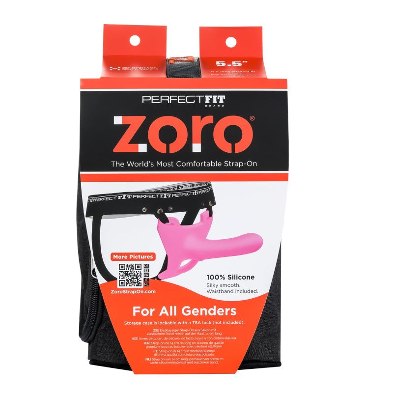 Perfect Fit Zoro Strap-On 5.5" Dildo Harness Couples Gender Neutral Sex Toy Pink