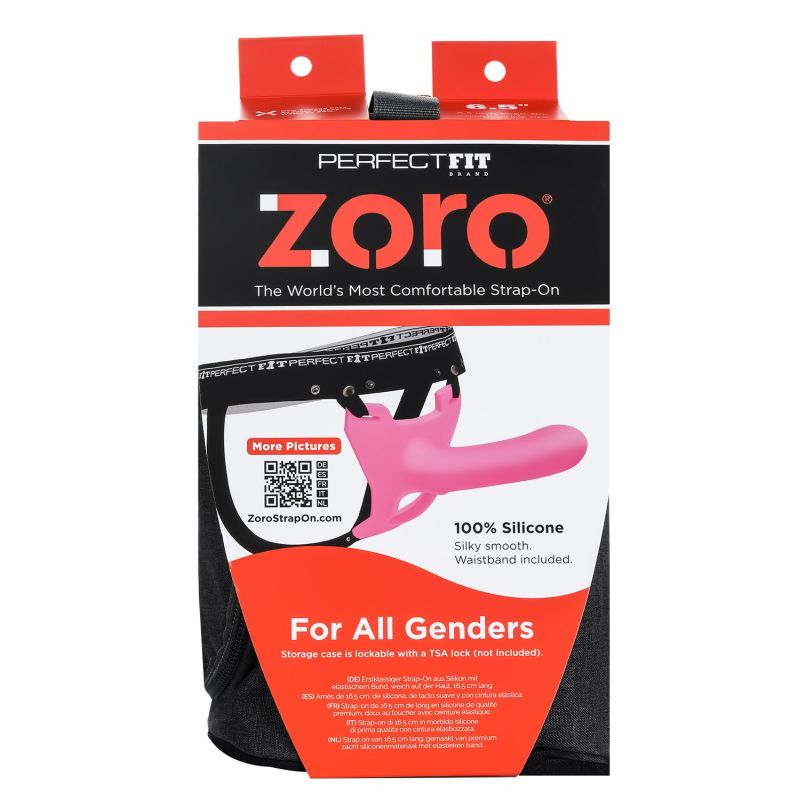 Perfect Fit Zoro Strap-On 6.5" Dildo Harness Couples Gender Neutral Sex Toy Pink