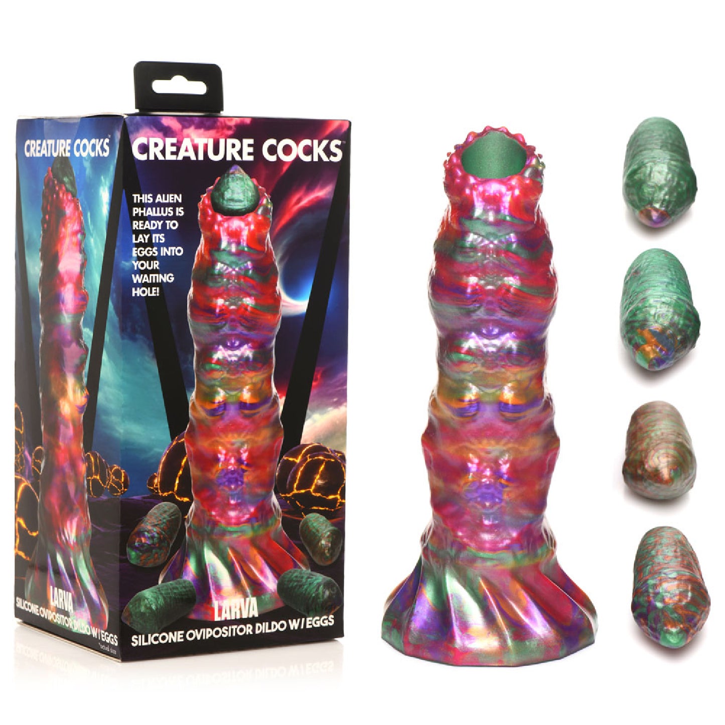 Creature Cocks Larva Silicone Dildo Alien Fantasy Dong Hollow Cock Sex Toy