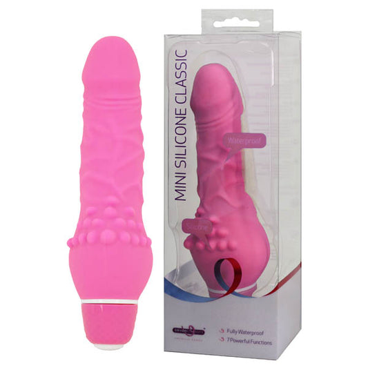 Seven Creations Mini Silicone Classic 5.25" Vibrating Dildo Vibrator Pink