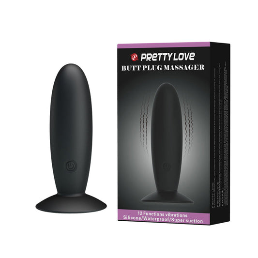 Vibrating Anal Butt Plug 4.3" x 1.3" Black