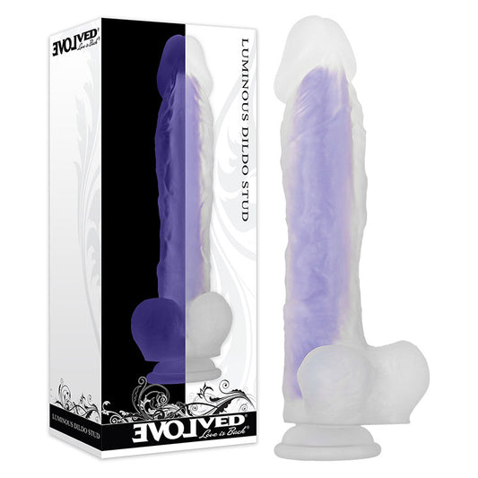 10.5" Evolved Luminous Dildo STUD Glow in the Dark Dong Veined Sex Toy