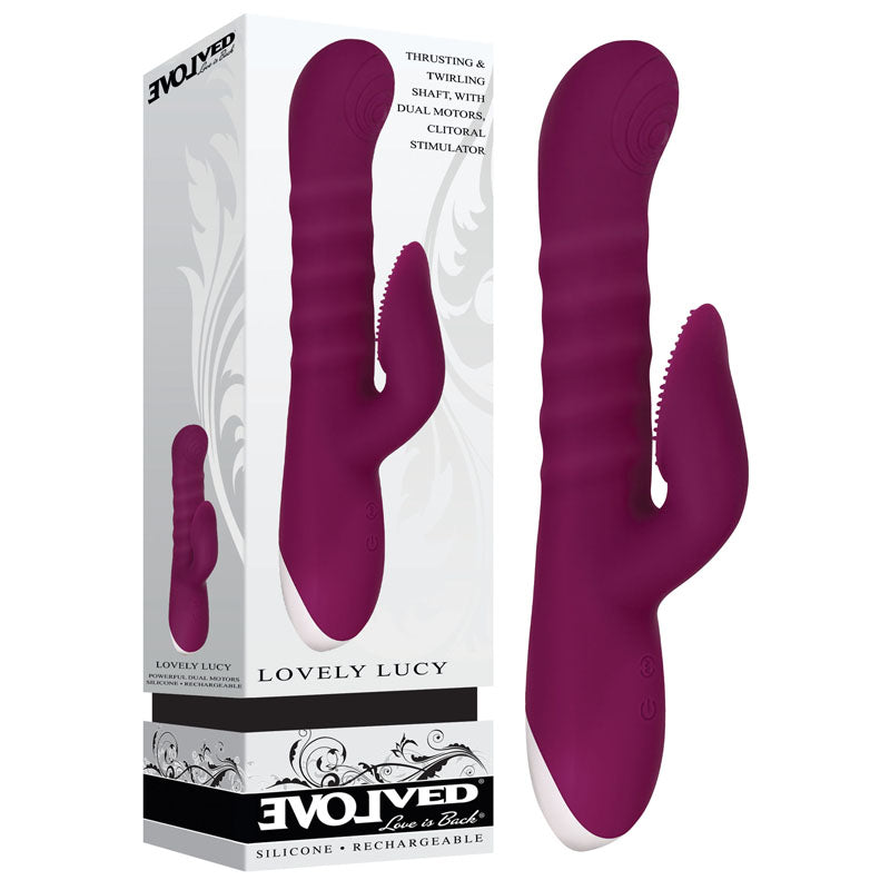Evolved LOVELY LUCY Thrusting Rotating Telescopic Rabbit Vibrator Sex Toy