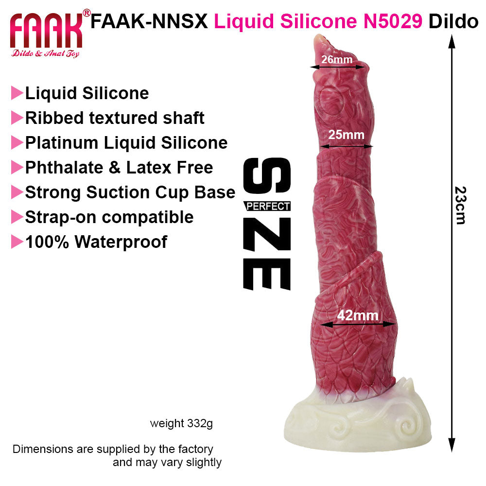 FAAK Hellfire N5029 Large 9" Liquid Silicone Anal Plug Dildo