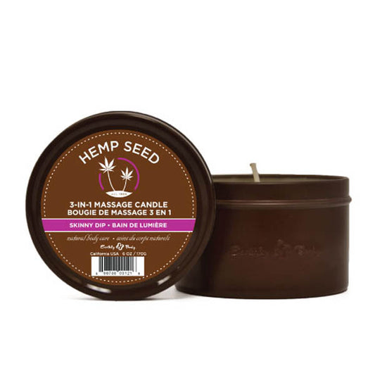 Earthly Body Hemp Seed 3-in-1 Massage Candle - SKINNY DIP