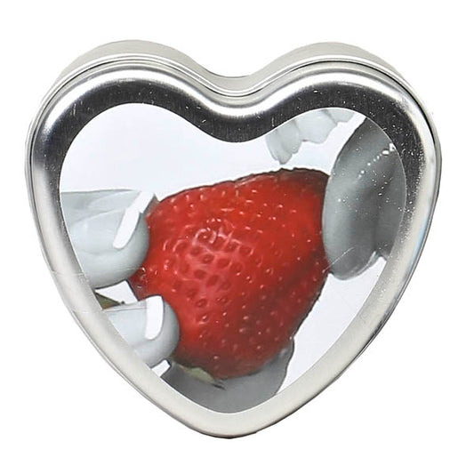 Earthly Body EB Edible Heart Massage Candle Strawberry 113g