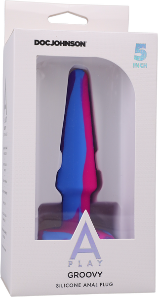 Groovy - Silicone Anal Plug - 5 Inch - Berry