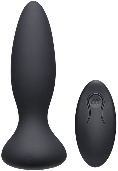 Vibe - Adventurous - Rechargeable Silicone Anal Plug With Remote (Black)