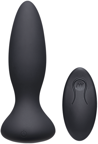 Thrust - Adventurous - Rechargeable Silicone Anal Plug With Remote (Black)