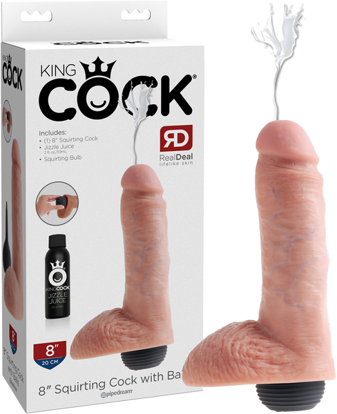 Pipedream King Cock 8'' Squirting Cock Dildo Ejaculating Dong Flesh Sex Toy