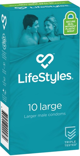 Lifestyles Large Male Condoms 10's Nominal Width 56mm