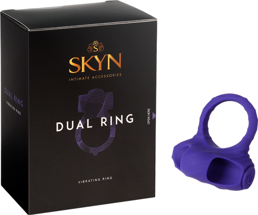 SKYN Dual Vibrating Cock Ring Finger Clitoral Stimulator Couples Vibe Sex Toy